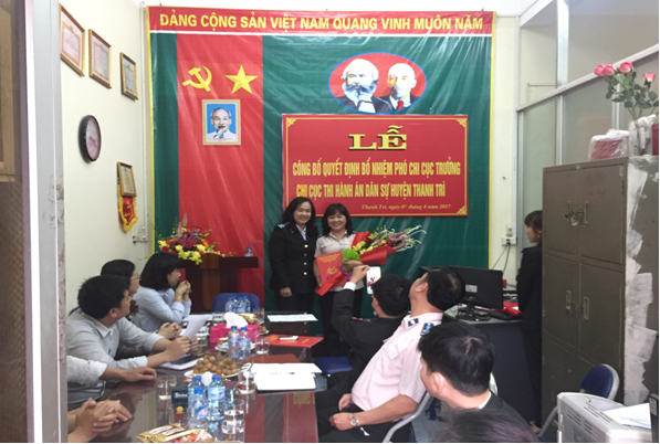 Lễ công bố quyết định bổ nhiệm Lãnh đạo Chi cục Thi hành án dân sự huyện Thanh Trì, thành phố Hà Nội