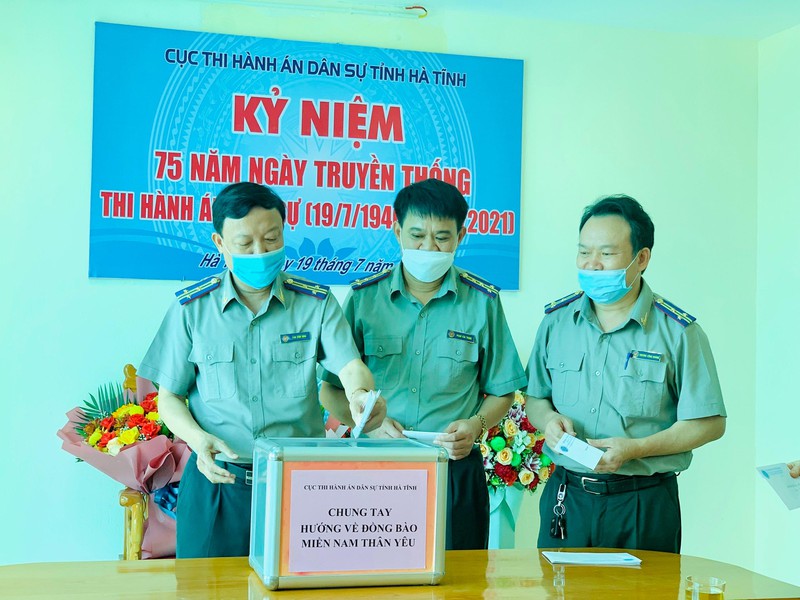 Cục THADS tỉnh Hà Tĩnh ủng hộ người dân các tỉnh miền Nam phòng chống dịch Covid-19