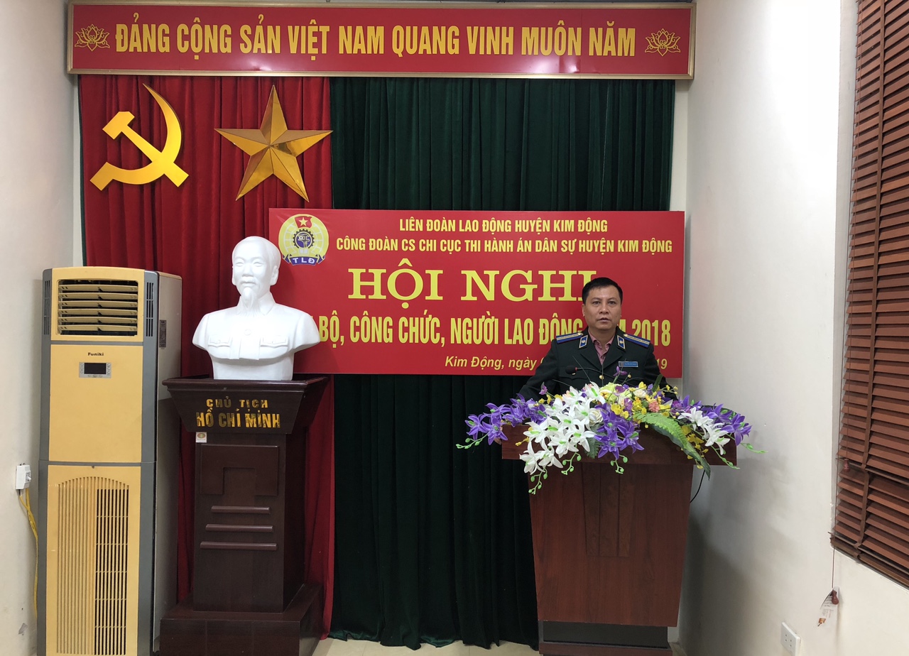 Chi cục Thi hành án dân sự huyện Kim Động tổ chức Hội nghị cán bộ, công chức năm 2018.