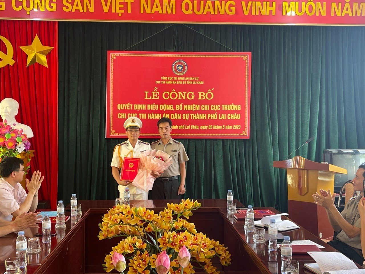 Cục Thi hành án dân sự tỉnh Lai Châu tổ chức Lễ công bố Quyết định bổ nhiệm chức vụ Chi cục trưởng Chi cục THADS thành phố Lai Châu, tỉnh Lai Châu