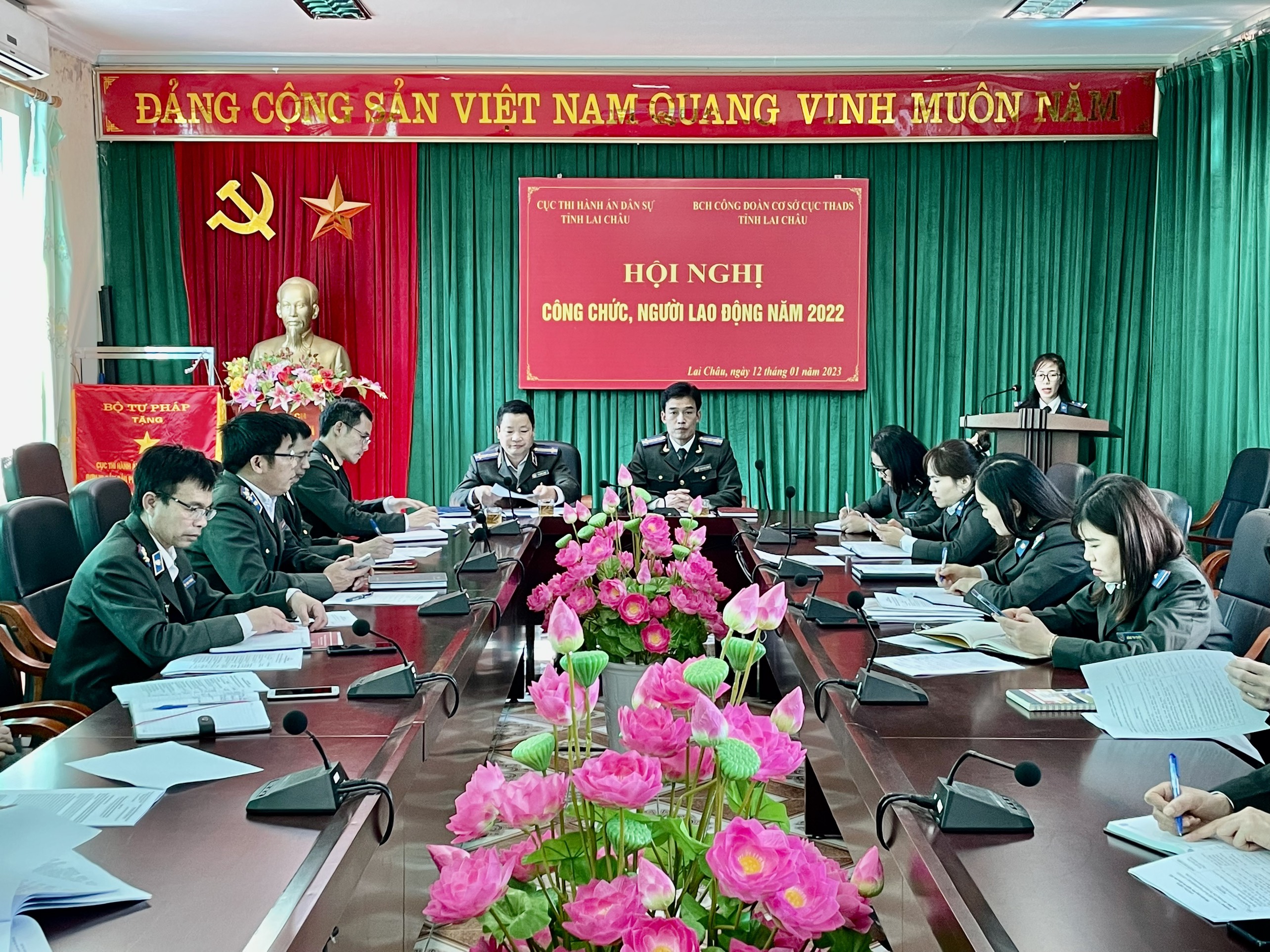 Cục Thi hành án dân sự tỉnh Lai Châu tổ chức Hội nghị  công chức, người lao động năm 2022