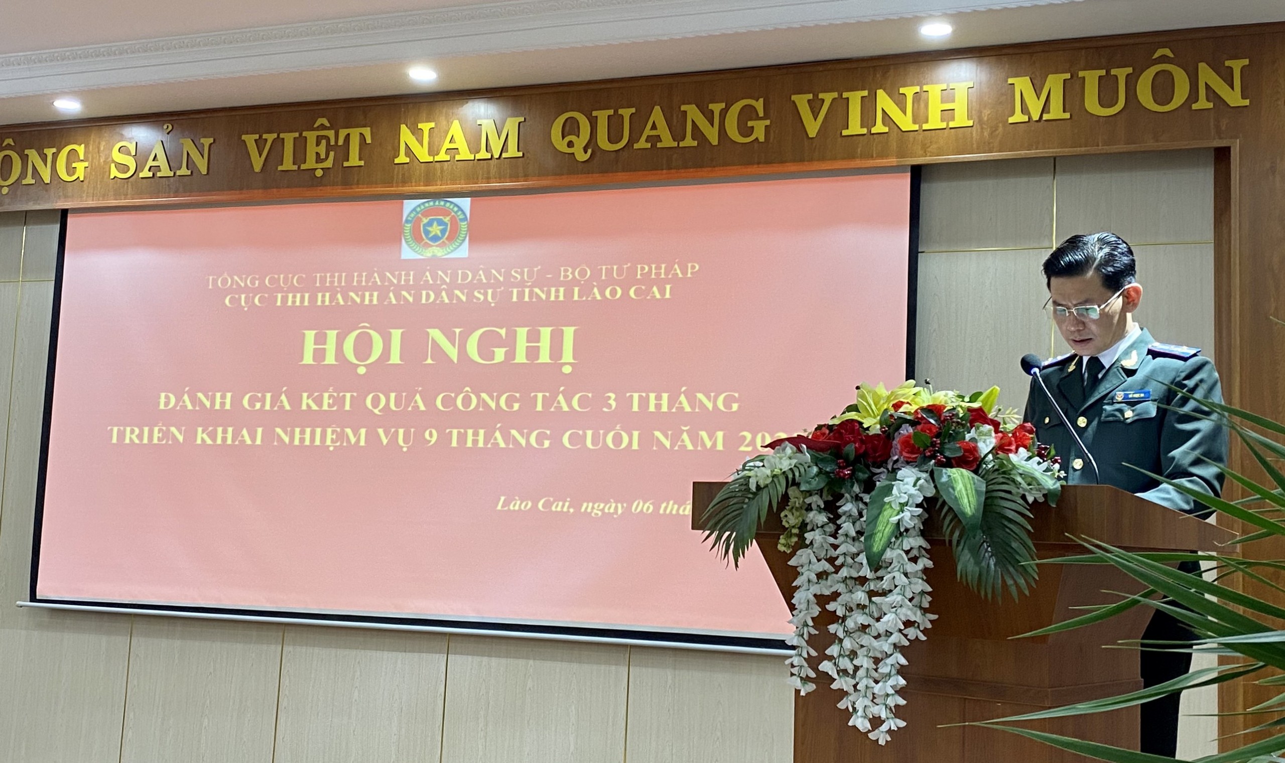 Cục Thi hành án dân sự tỉnh Lào Cai tổ chức Hội nghị đánh giá kết quả thực hiện chỉ tiêu, nhiệm vụ công tác quý I/2023