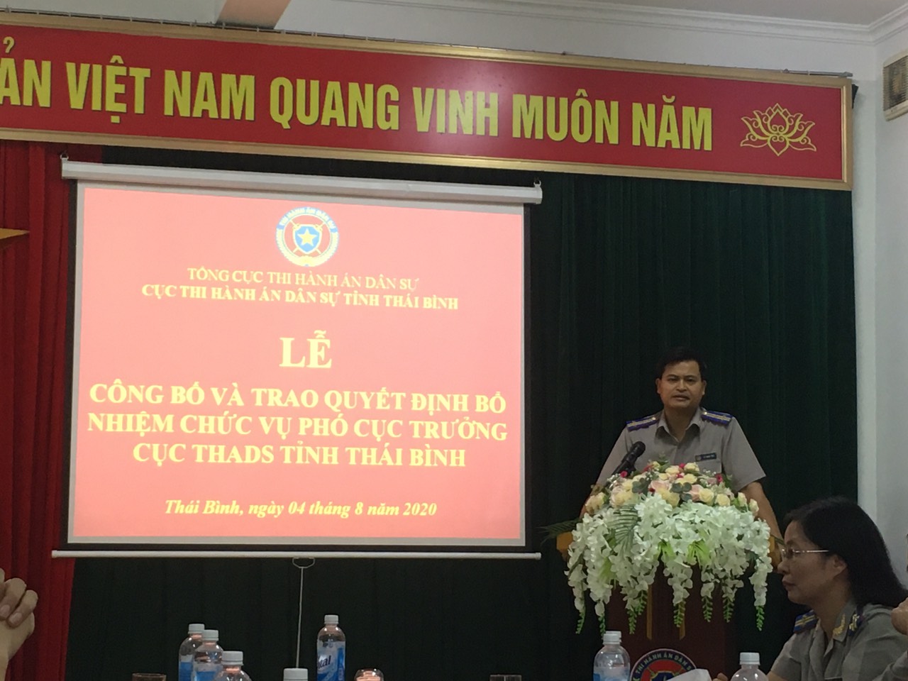 Lễ công bố và trao quyết định bổ nhiệm Phó cục trưởng Cục Thi hành án dân sự tỉnh Thái Bình