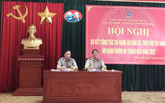 Cục THADS tỉnh Thanh Hóa tổ chức Hội nghị sơ kết công tác THADS, theo dõi THAHC 06 tháng đầu năm 2022
