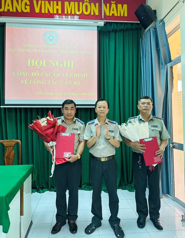 Cục Thi hành án dân sự tỉnh Tiền Giang bổ nhiệm tânTrưởng phòng Tổ chức cán bộ